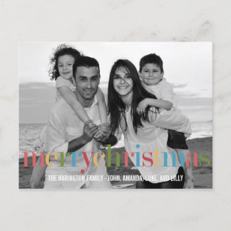 RAINBOW Holiday Photo Cards Postcard