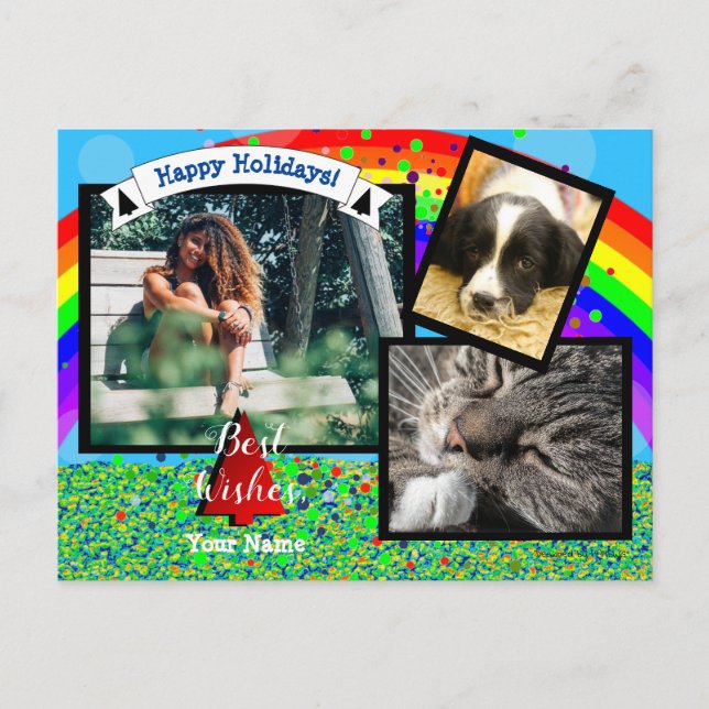Rainbow Holiday Postcard by HAMbWG (Front)