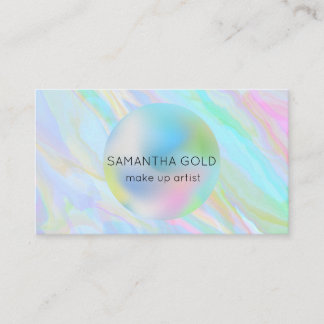 Rainbow Holographic Aesthetician Qr Code Business  Business Card