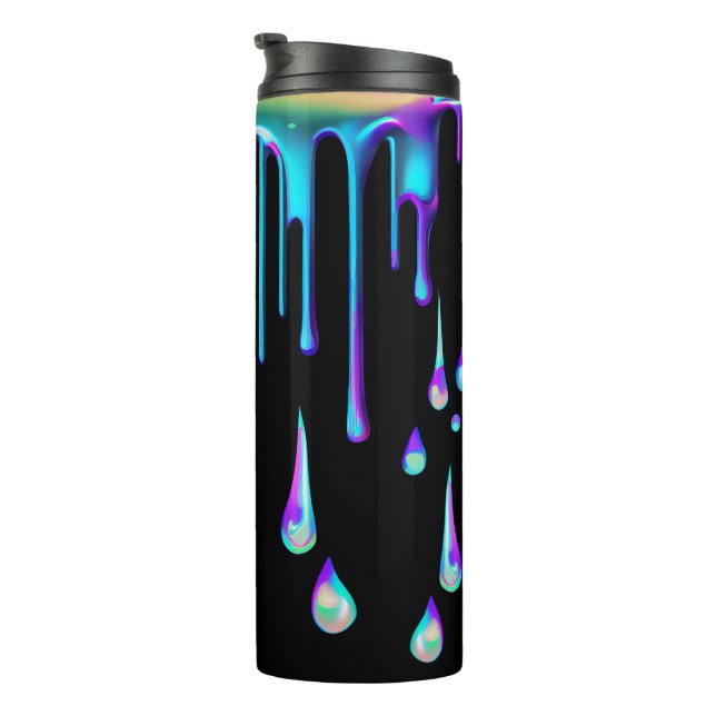 Rainbow holographic drip metal thermal tumbler (Rotated Right)