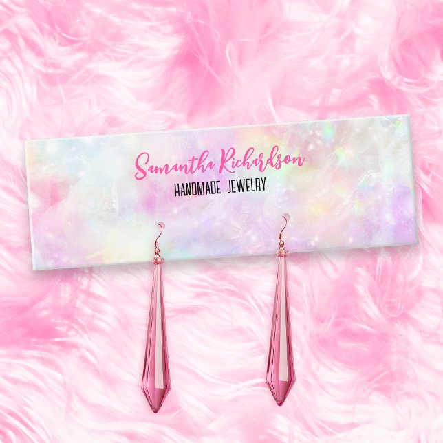 Rainbow Holographic Earring Jewellery Holder Displ Mini Business Card (Creator Uploaded)