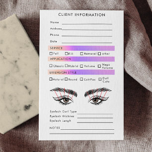 Rainbow Holographic Eyelash Extensions Map Business Card