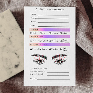 Rainbow Holographic Eyelash Extensions Map  Business Card
