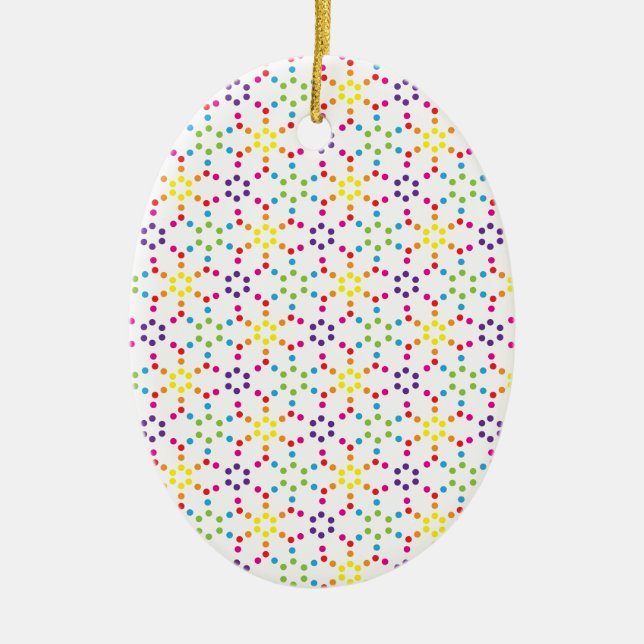 Rainbow Honeycomb Ceramic Tree Decoration (Front)