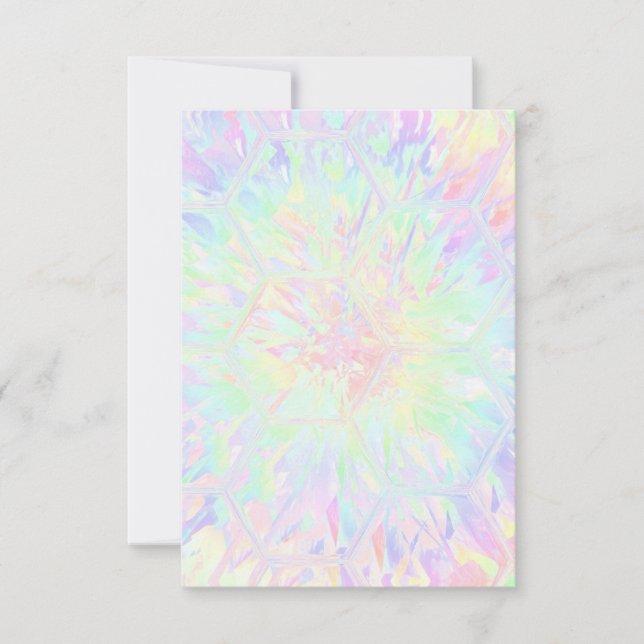 Rainbow Honeycomb Pastels Girls Birthday Party Thank You Card (Front)