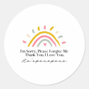 Rainbow Ho'oponopono Hawaiian Prayer Meditation Yo Classic Round Sticker