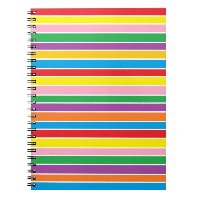 Rainbow Horizontal Stripes Notebook (Front)
