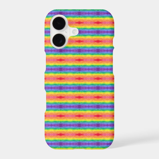 Rainbow Horizontal Stripes SM iPhone Case (Back)