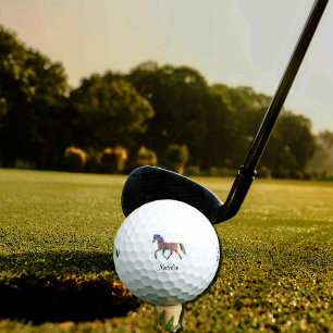 Rainbow horse  - add name golf balls