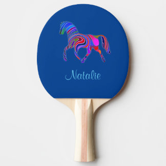 Rainbow horse - add name ping pong paddle