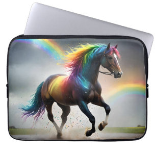 Rainbow Horse And Rainbows Rain Dance, Laptop Sleeve