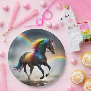 Rainbow Horse And Rainbows Rain Dance, Paper Plate