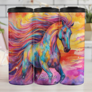 Rainbow Horse Colourful Abstract Dreamscape Thermal Tumbler