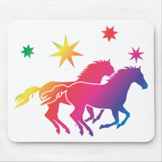 Rainbow Horse Couple Mouse Pad