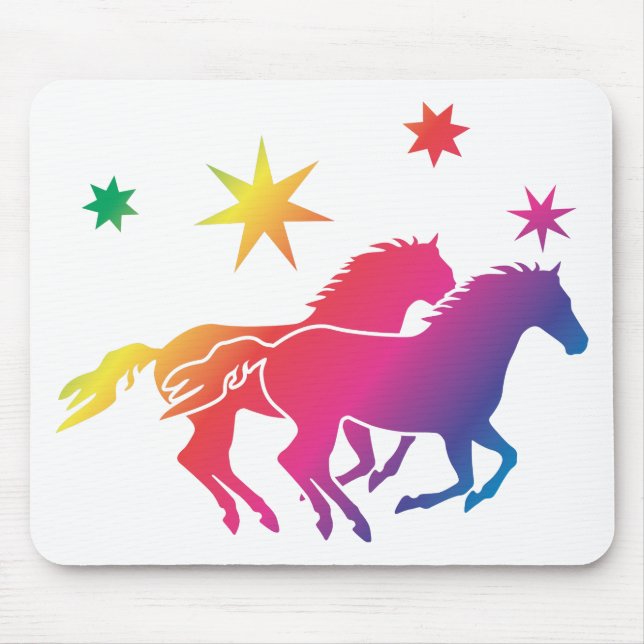 Rainbow Horse Couple Mouse Pad (Front)