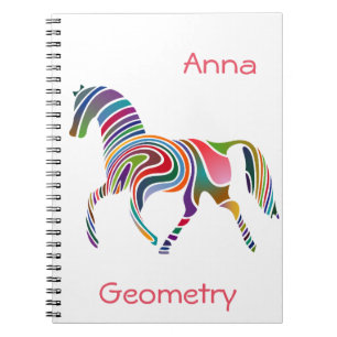 Rainbow horse design spiral notebook