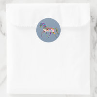 Rainbow horse in faded denim - personalised