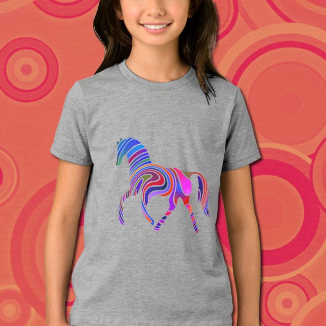 Rainbow horse in  psychedelic colours Tri-Blend shirt (Creator Uploaded)