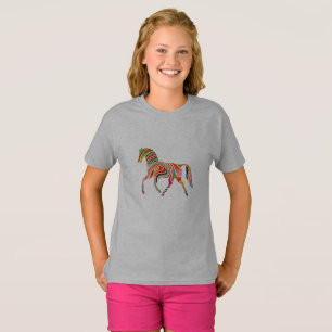 Rainbow horse in retro colors - T-Shirt