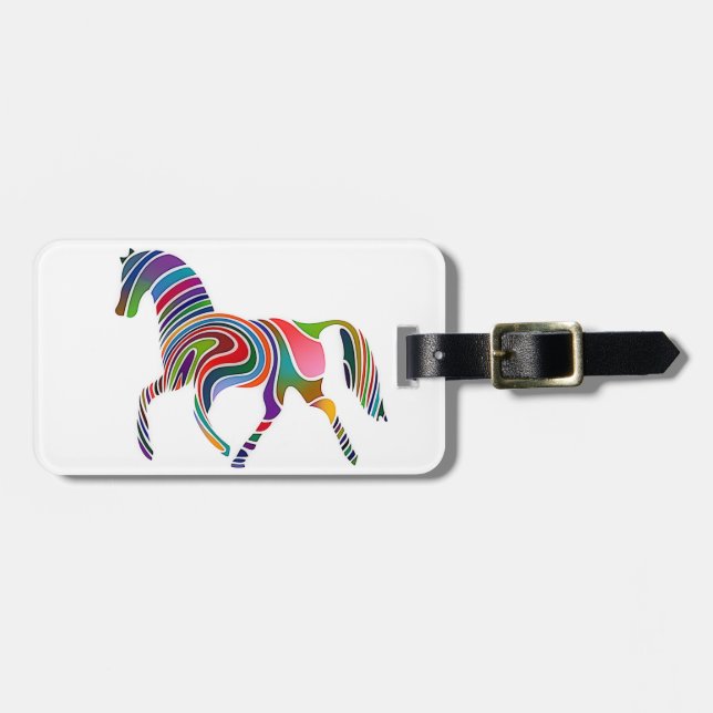 rainbow horse luggage tag (Front Horizontal)