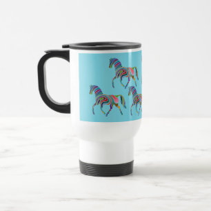 Rainbow horse travel mug