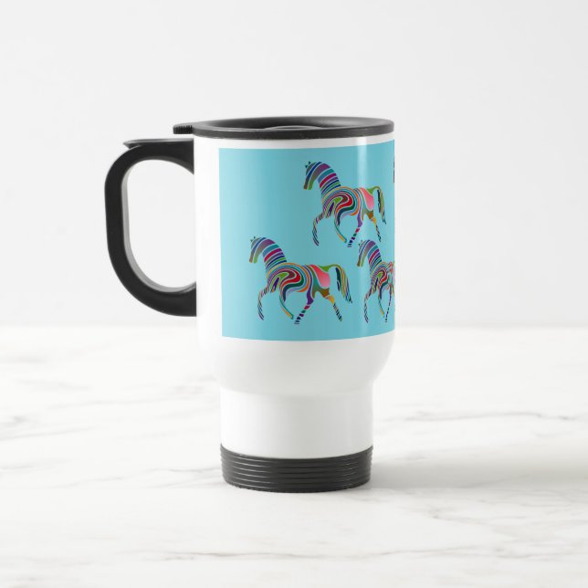 Rainbow horse travel mug (Left)