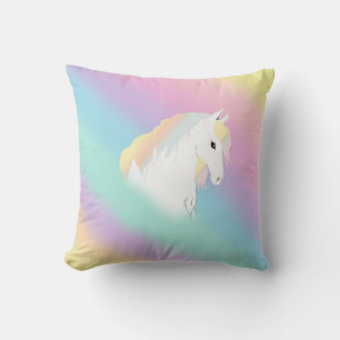 Rainbow Horse Unicorn Equestrian Girly  Cushion