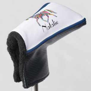 Rainbow horse - your name golf head cover