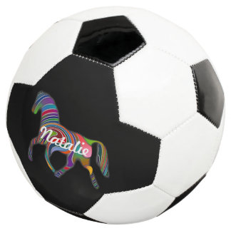 Rainbow horse - your name soccer ball