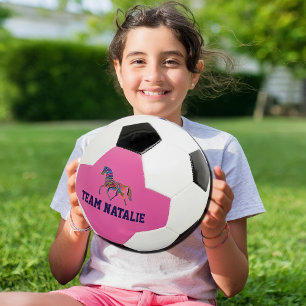 Rainbow horse  - your team  name soccer ball