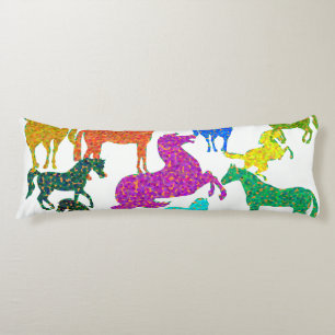 Rainbow Horses - "Dotty about Horses!" Body Cushion