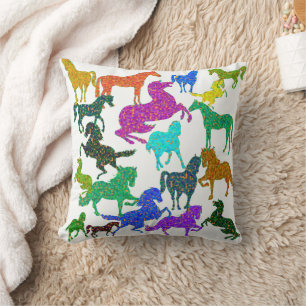 Rainbow Horses - "Dotty about Horses!" Cushion