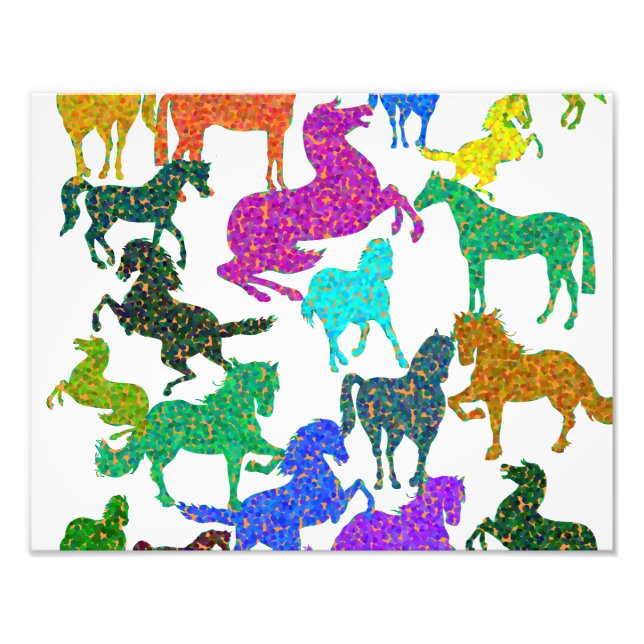 Rainbow Horses - "Dotty about Horses!" Photo Print (Front)