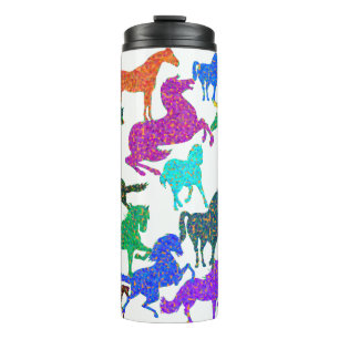 Rainbow Horses - "Dotty about Horses!" Thermal Tumbler