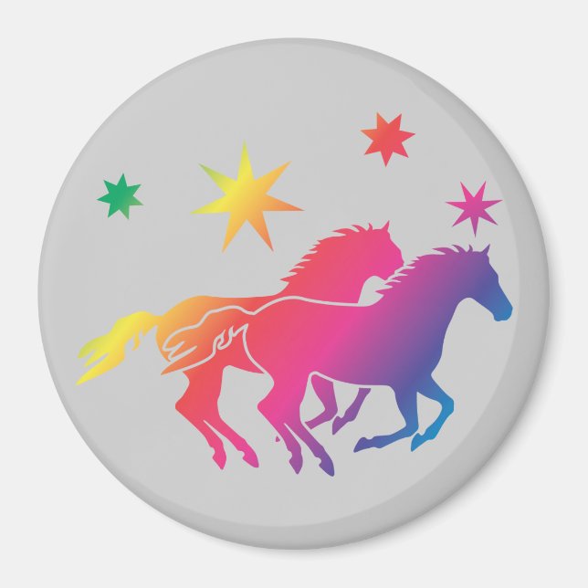 Rainbow Horses Magnet (Front)