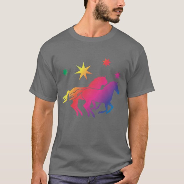 Rainbow horses T-Shirt (Front)