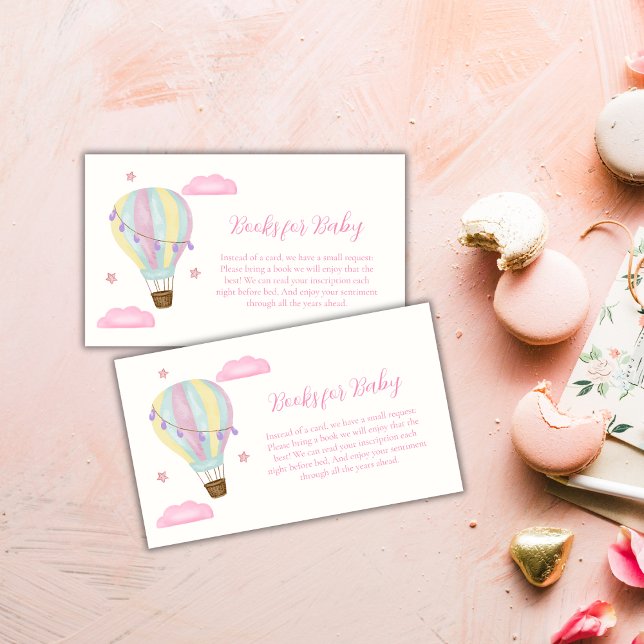 Rainbow Hot Air Balloon Books For Baby Shower Enclosure Card (Rainbow Hot Air Balloon Books For Baby Shower Enclosure Card)