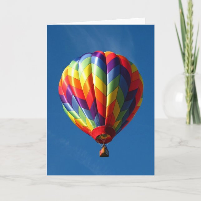 Rainbow hot air balloon card (Front)