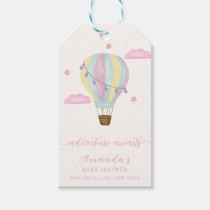 Rainbow Hot Air Balloon Cloud Star Baby Shower Gift Tags
