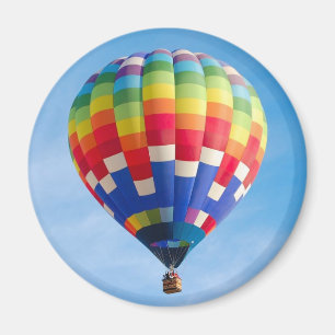Rainbow hot air balloon magnet