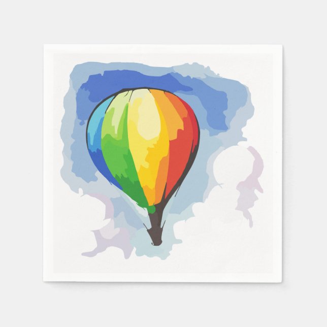 Rainbow Hot Air Balloon Napkin (Front)