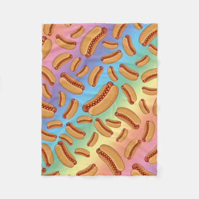 Rainbow hotdogs fleece blanket (Front)