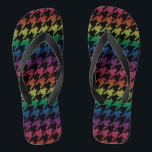 Rainbow houndstooth jandals<br><div class="desc">This stylish houndstooth featuring black and rainbow is a must have. Change the size of the houndstooth by customising to create your signature look. Add a monogram too! Look for coordinating accessories. These are perfect for weddings as a change to comfortable footwear during the reception.</div>