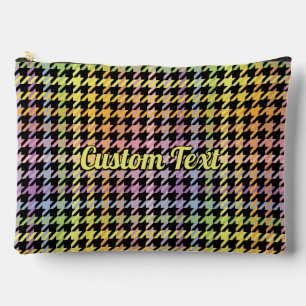 Rainbow Houndstooth Pattern Accessory Pouch