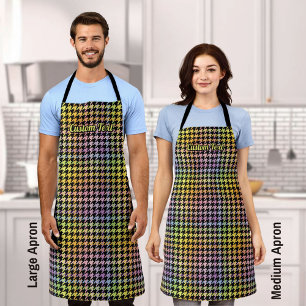 Rainbow Houndstooth Pattern Apron
