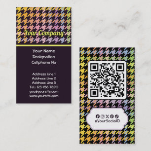 Rainbow Houndstooth Pattern Business Card