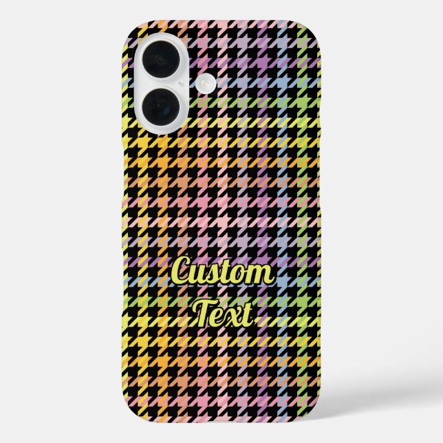 Rainbow Houndstooth Pattern Case-Mate iPhone Case (Back)