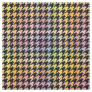 Rainbow Houndstooth Pattern Fabric