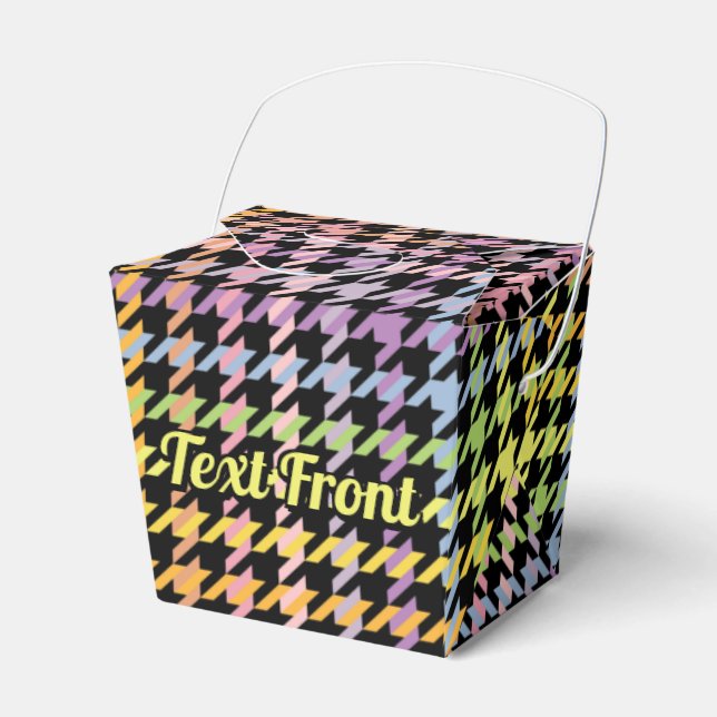 Rainbow Houndstooth Pattern Favour Box (Front Side)