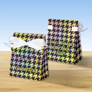 Rainbow Houndstooth Pattern Favour Box